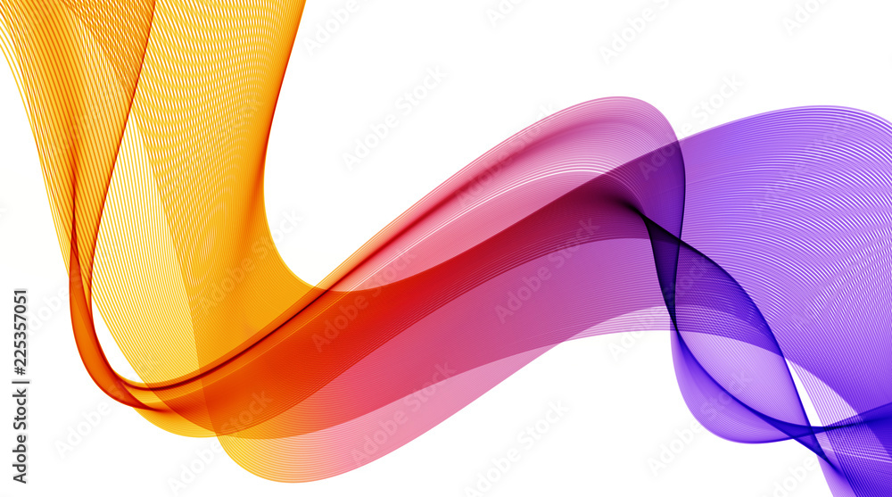 Poster abstract vector background with orange and purple smooth color wave