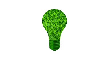 A green light bulb representing renewable energies