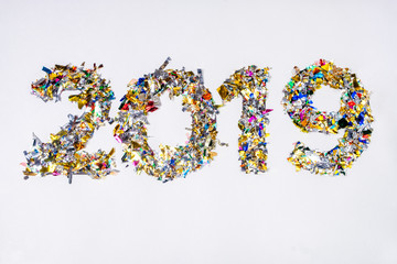 New Year's figures from brilliant confetti