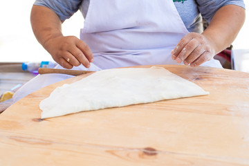 Pita bread with cottage cheese and greens