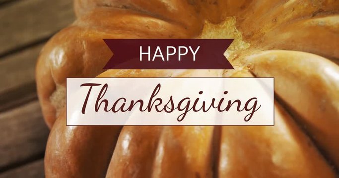 Digitally generated video of happy thanksgiving 4k