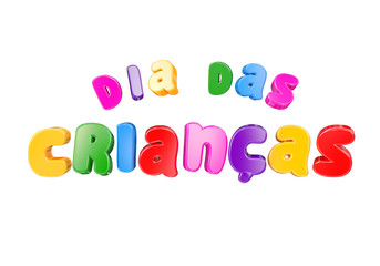 3D Plastic cartoon font. Children and kids school, 3d render kids day