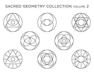 Sacred Geometry Vector Collection - Black isolated on white