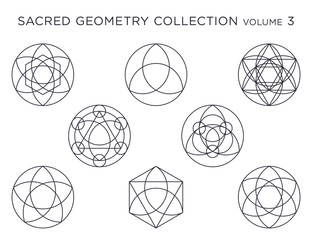 Sacred Geometry Vector Collection - Black isolated on white