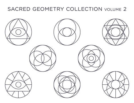 Sacred Geometry Vector Collection - Black isolated on white