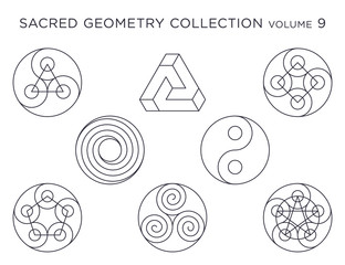 Sacred Geometry Vector Collection - Black isolated on white