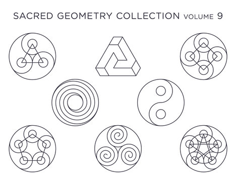 Sacred Geometry Vector Collection - Black isolated on white