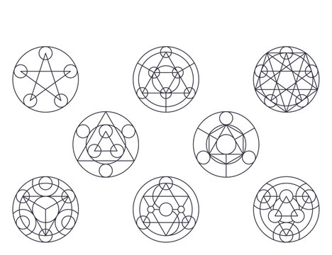 Sacred Geometry Vector Collection - Black isolated on white