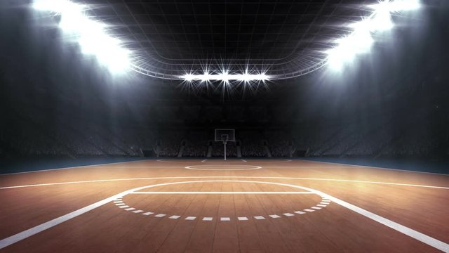 Digitally generated video of basketball stadium 4k