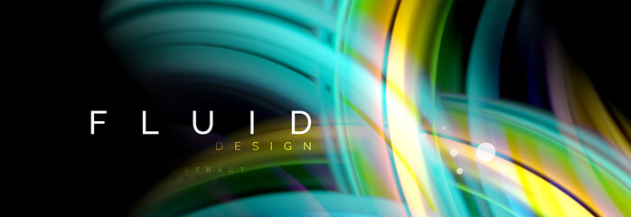Flowing glowing color motion concept, trendy abstract layout template for business or technology presentation or web brochure cover, wallpaper