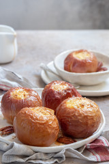 Baked apples stuffed with cheesecake