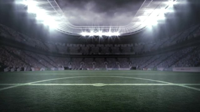Digitally generated video of football stadium 4k