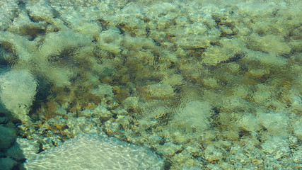 natural ripple hot spring onsen at Kusatsu Gunma Japan.