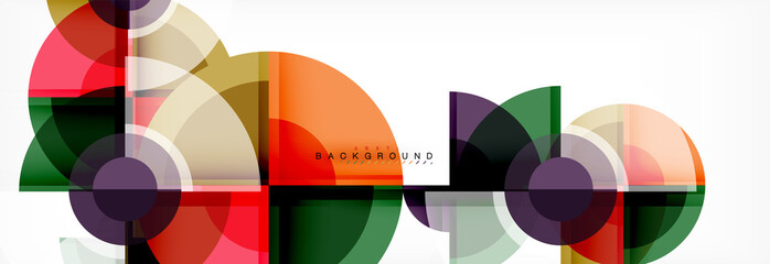 Obraz premium Abstract background - multicolored circles, trendy minimal geometric design