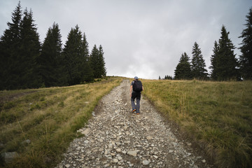 photographer taking pictures on the mountain