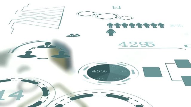 Big data network animation analyzing consumers 