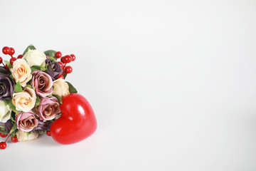 Bouquet of flowers on a white background