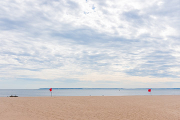 Empty beach at Coney Island, New York