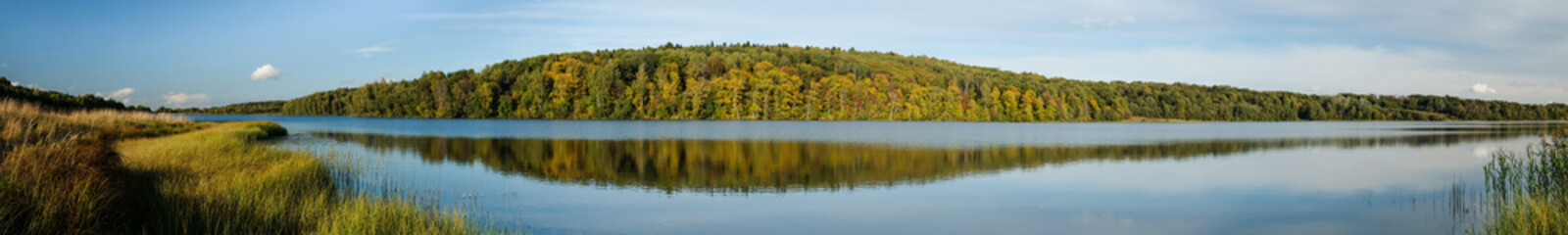 panorama of the autumn lake