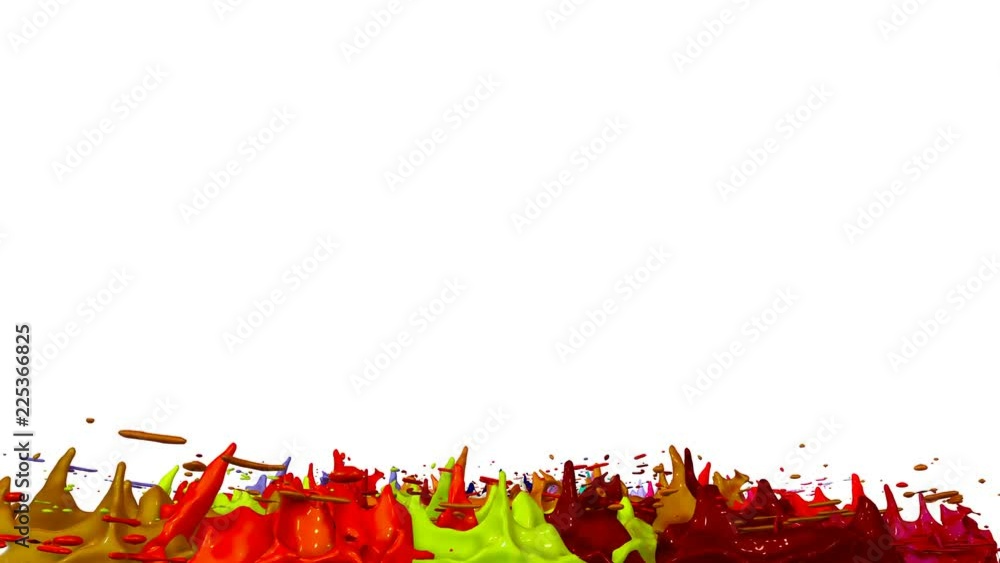 Poster 3d render of liquid splash on jar like paint on sound speaker. colorful 3d composition with dancing 