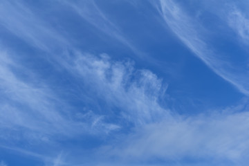 celestial background - blue day sky with white cirro-cumulus clouds