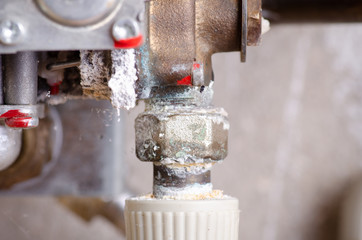 Oxidized pipes from water in a gas water boiler