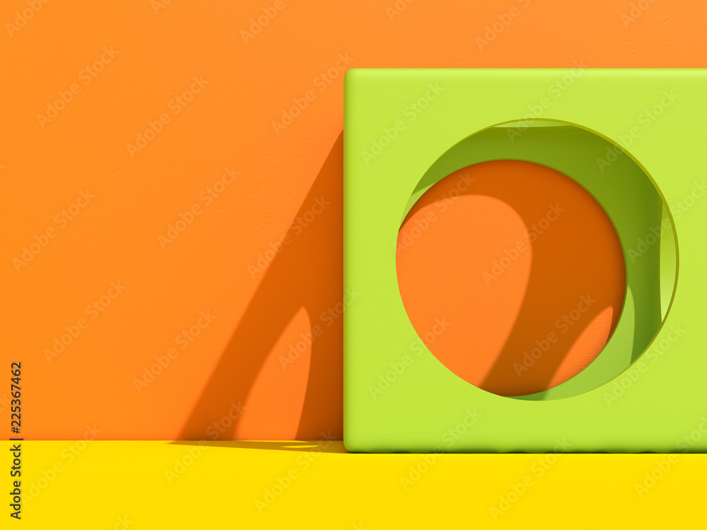 Aufkleber abstact modern architecture background with cubes on the wall. 3d