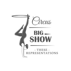Circus label isolated on white background