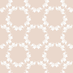 seamless floral pattern with beetle on the leaves