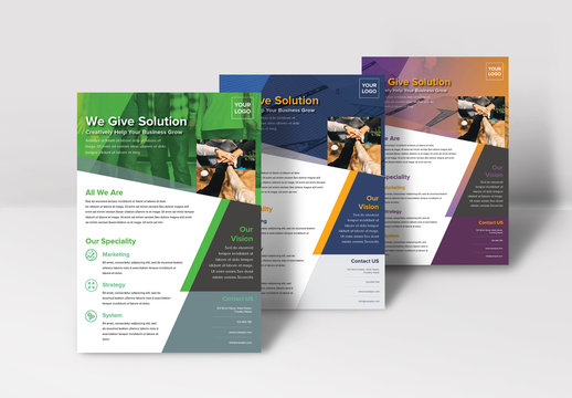 Business Flyer Layout with Diagonal Elements