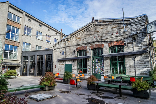 TALLINN, ESTONIA - JULY 23. 2019. Telliskivi is a former industrial complex and now the creative centre of Tallinn.