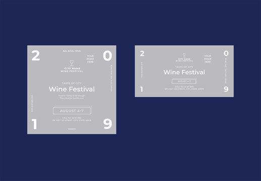 Social Media Feed Layouts with Wine Glass Icon