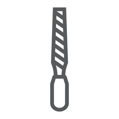 Rasp line icon, tool and repair, file tool sign, vector graphics, a linear pattern on a white background.