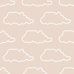 seamless abstract pattern with silhouette of cloud