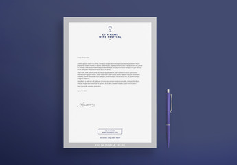 Letterhead Layout with Wine Glass Icon