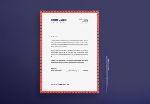 Letterhead Layout with Geometric Patterns