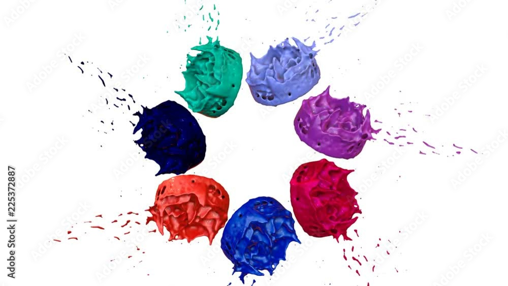 Poster 3d render of liquid splash on jar like paint on sound speaker. colorful 3d composition with dancing 