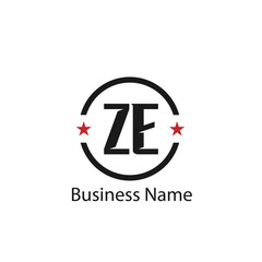 Initial Letter ZE Logo Template Design
