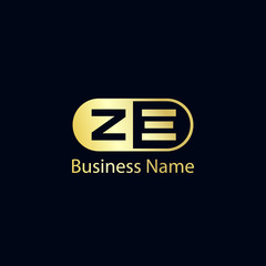 Initial Letter ZE Logo Template Design