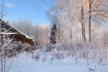 Russian countryside in winter time