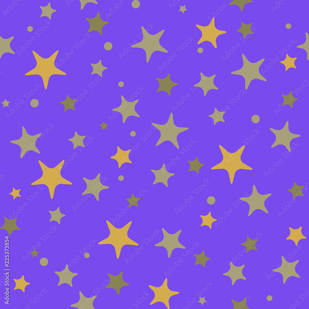 Leinwandbilder Geometric seamless pattern. Monochrome randomly abstract vector texture with stars