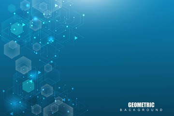 Big Data Visualization Background. Modern futuristic virtual abstract background. Science network pattern, connecting lines and dots. Global network connection vector.