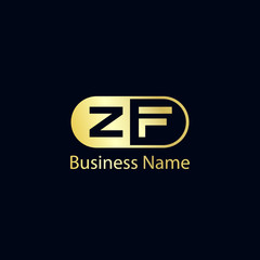 Initial Letter ZF Logo Template Design