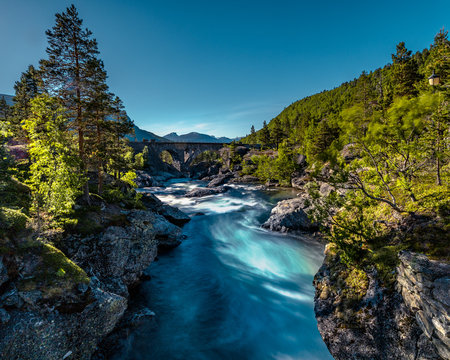 The waterfall Slettafossen in Norway is an untouched piece of beautiful nature.