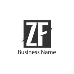 Initial Letter ZF Logo Template Design