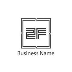 Initial Letter ZF Logo Template Design