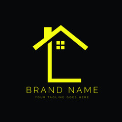 Modern Minimal Real Estate Letter L Logo Design With a House Icon