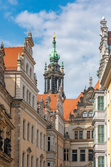 Fototapeta na wymiar Hofkirche and Residential Castle in Dresden