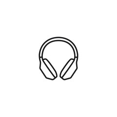 line headphones thin icon on white background