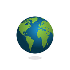 Earth, globe icon. Vector. World map isolated on white background.